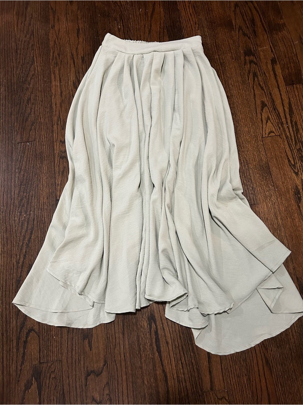 Blu Pepper sage green High-Low Pleated Maxi Skirt